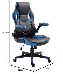Silla Gamer Omis Ajustable en Simil Cuero Negro/Azul