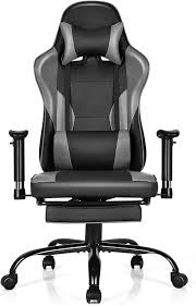 Silla Gaming GOPLUS con Cojín Lumbar y Reposapiés