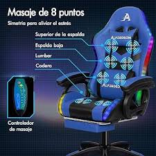 Silla Gaming ALFORDSON LED: Ergonómica con Masaje y RGB