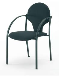Silla Fija Euromof 4 Patas con Brazos - Tela Negra