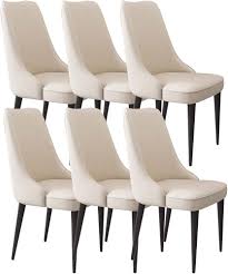 Juego de 6 Sillas de Comedor Ergonómicas de Microfibra