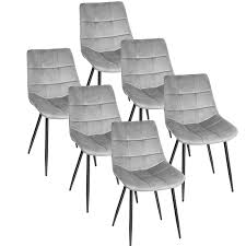 Juego de 6 Sillas de Comedor Nórdicas de Terciopelo