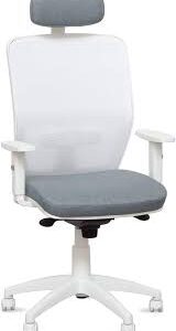 Silla Ergonómica Blanca para Teletrabajo con Brazos Ajustables