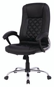 Silla de Oficina Sigma EC701 - Cuero Negro y Cromo