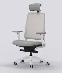 Silla de Oficina Ergonómica 5 Sense Blanca y Gris